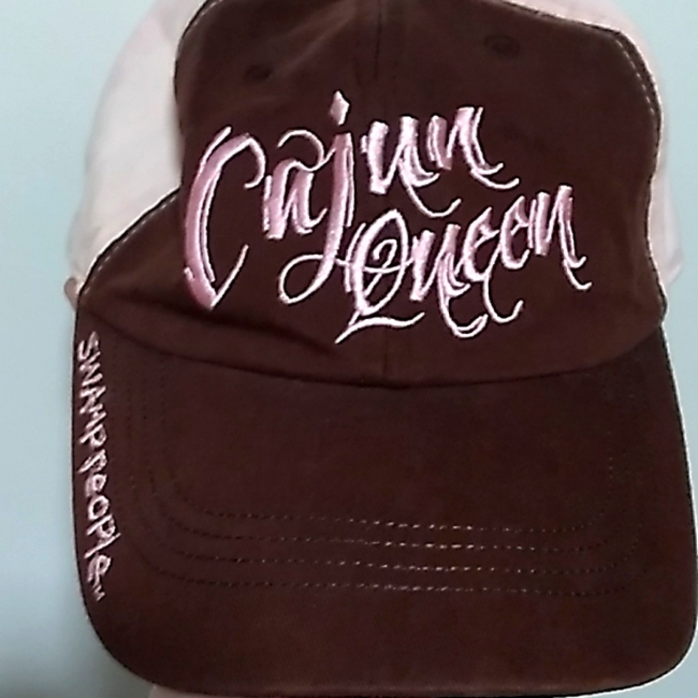 Women's pink and brown cap.